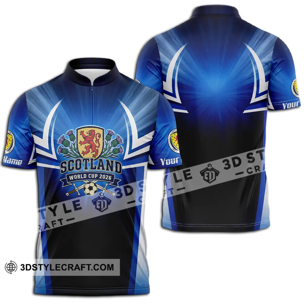 Unisex Shirt - Custom Scotland World Cup 2026 3D Shirt - Zipper Polo Shirt / S - T-shirt