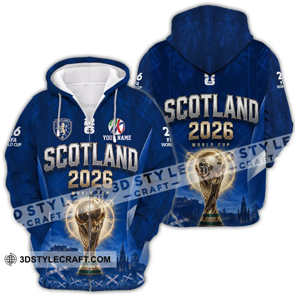 Unisex Shirt - Custom Scotland World Cup 2026 Shirt - Zipper Hoodie / S - T-shirt