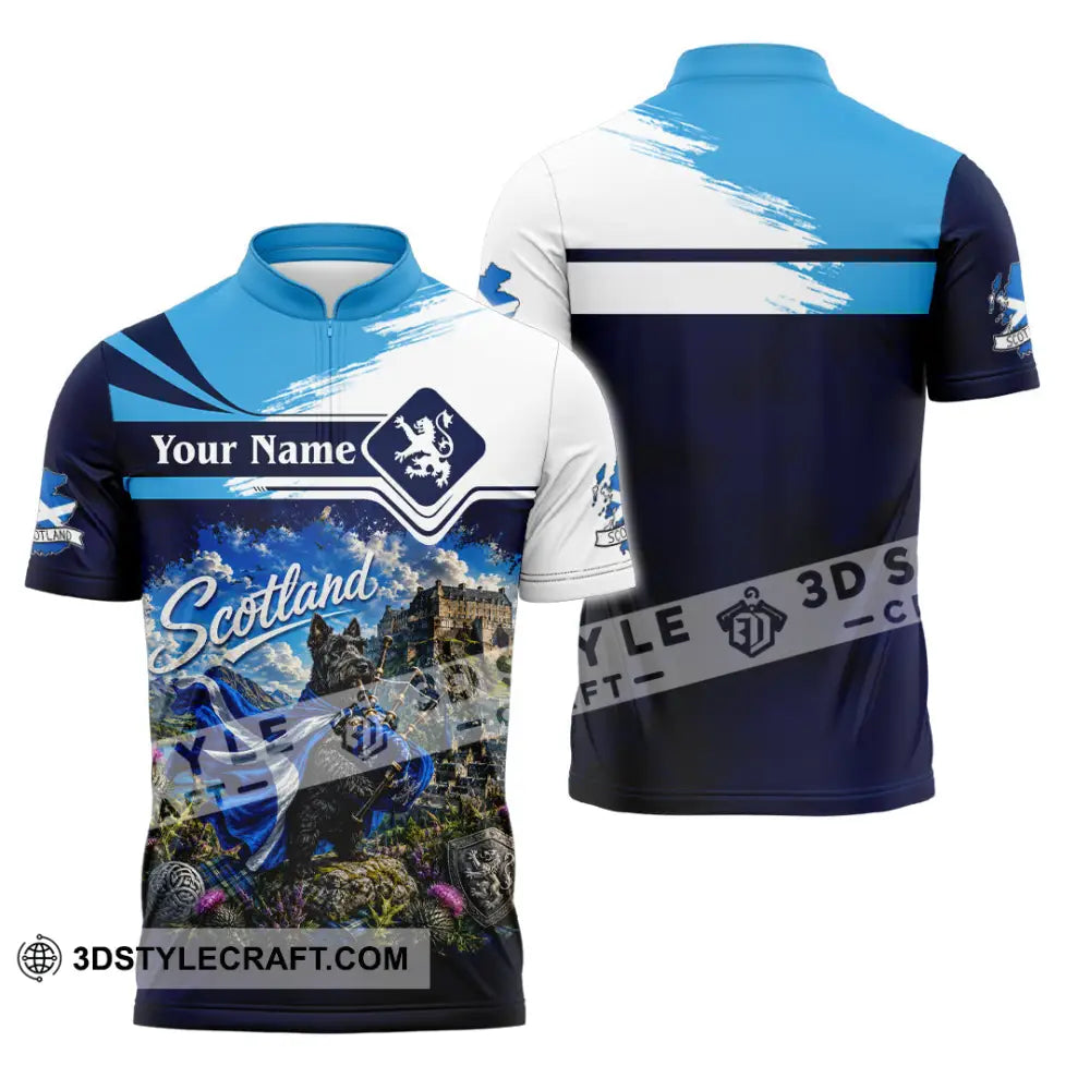 Unisex Shirt - Custom Scotland Shirt - Zipper Polo Shirt / S - T-shirt