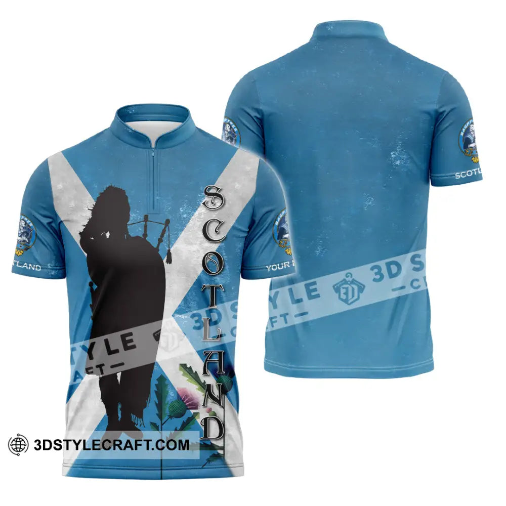 Unisex Shirt - Custom Scotland Shirt Zipper Polo Shirt / S T-shirt