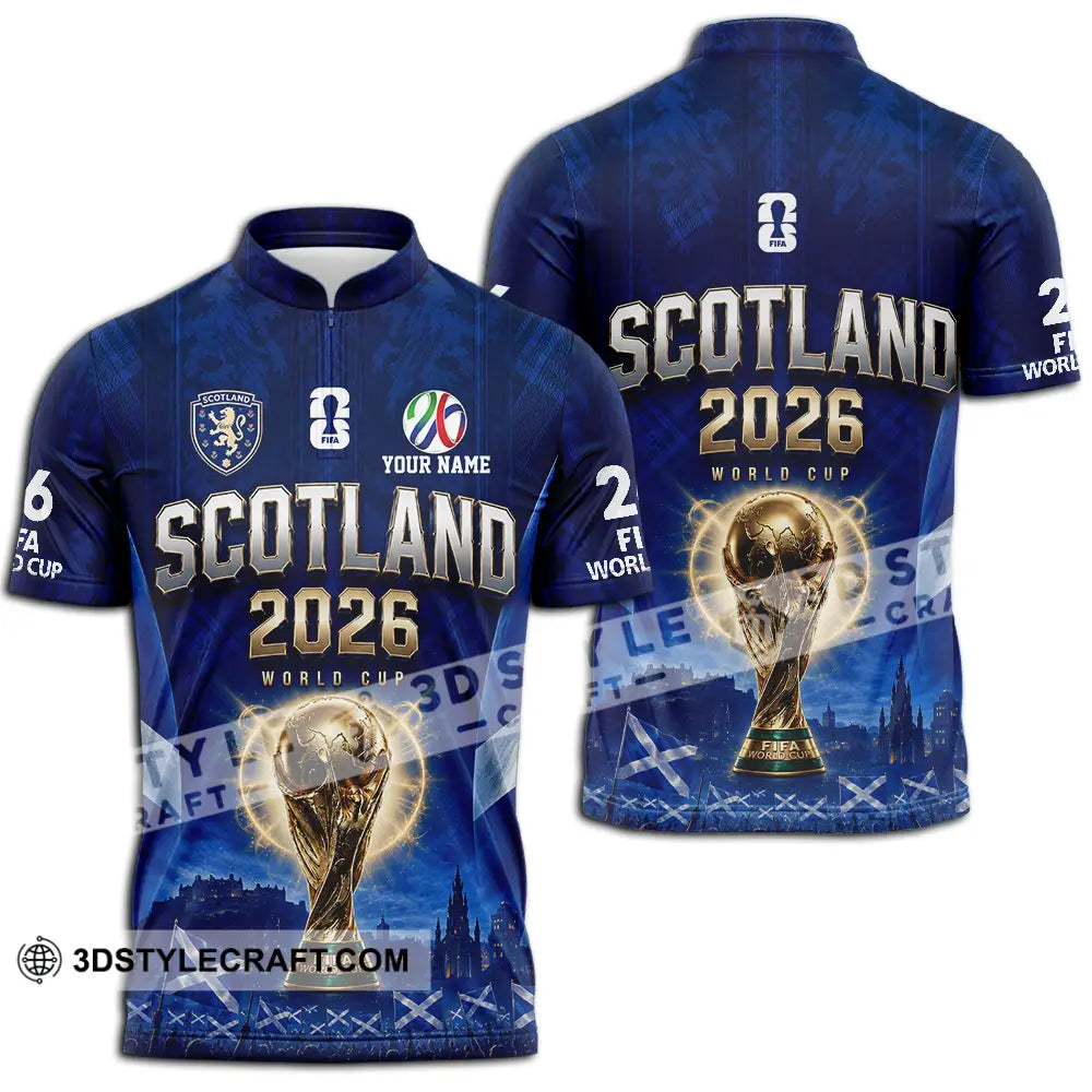 Unisex Shirt - Custom Scotland World Cup 2026 Shirt - Zipper Polo Shirt / S - T-shirt