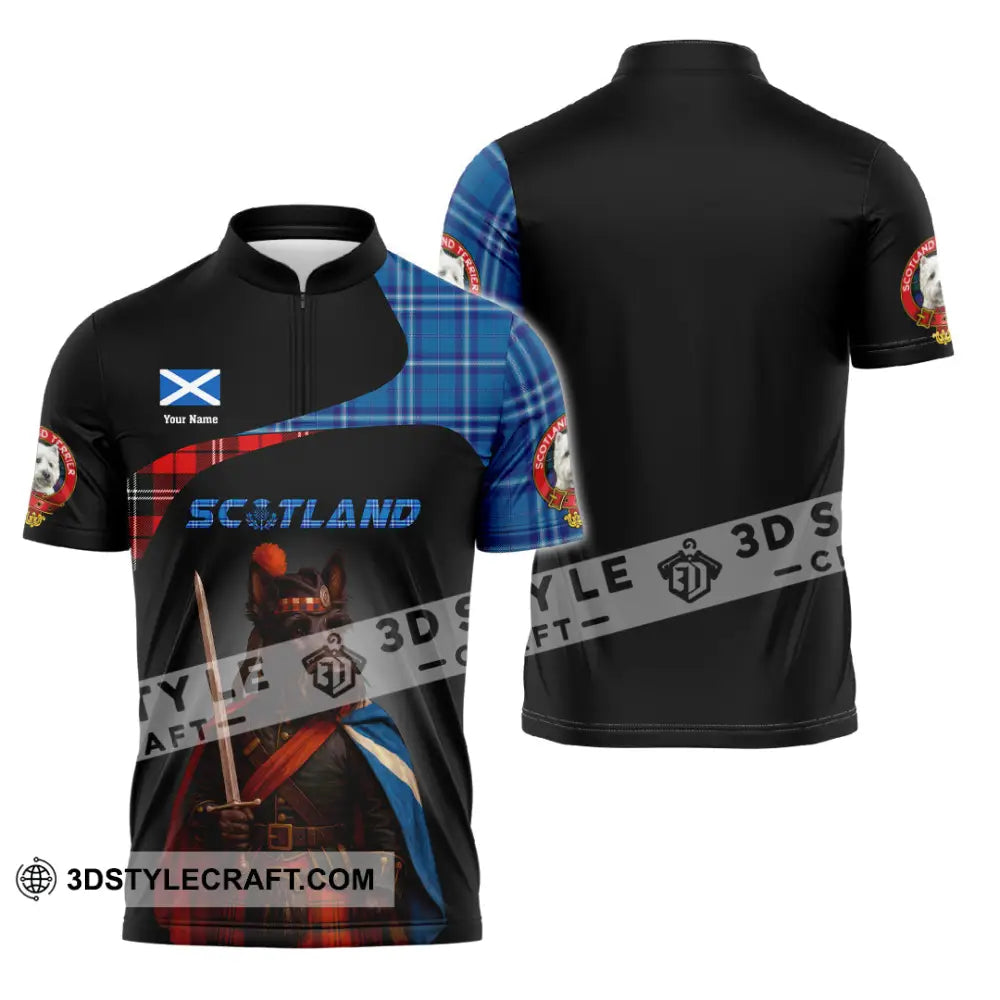 Unisex Shirt - Custom Scotland Shirt Zipper Polo Shirt / S T-shirt