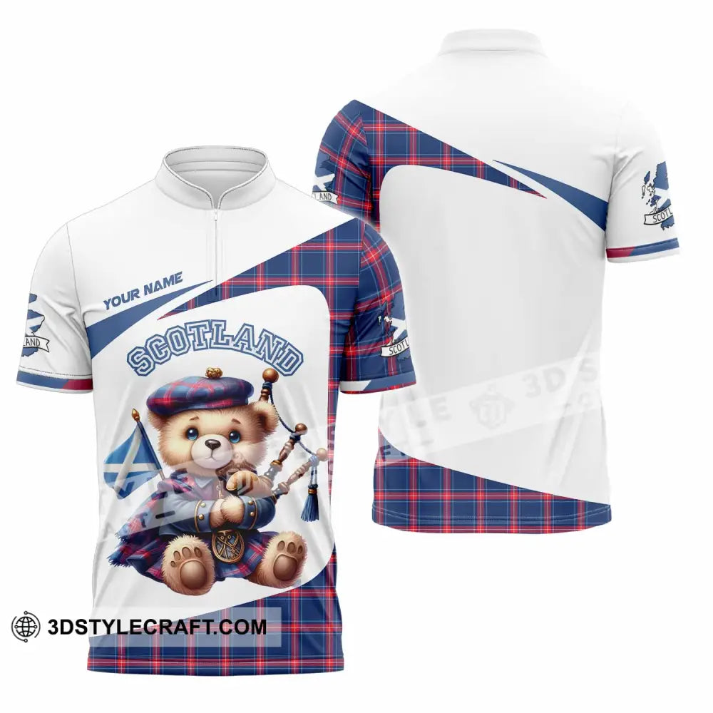 Unisex Shirt - Custom Scotland Shirt Zipper Polo Shirt / S T-shirt