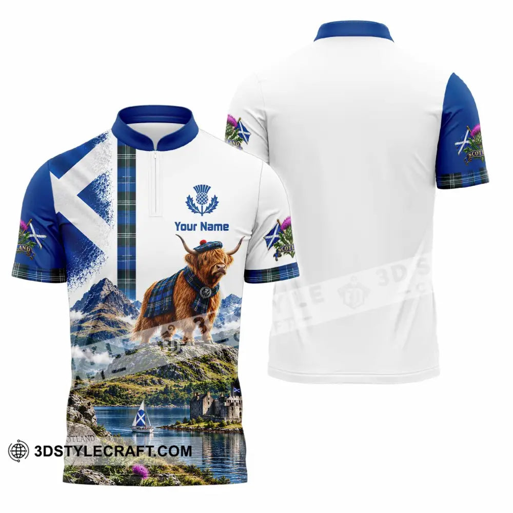 Unisex Shirt - Custom Scotland Shirt - Zipper Polo Shirt / S - T-shirt