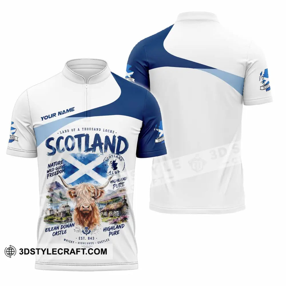 Unisex Shirt - Custom Scotland Shirt - Zipper Polo Shirt / S - T-shirt