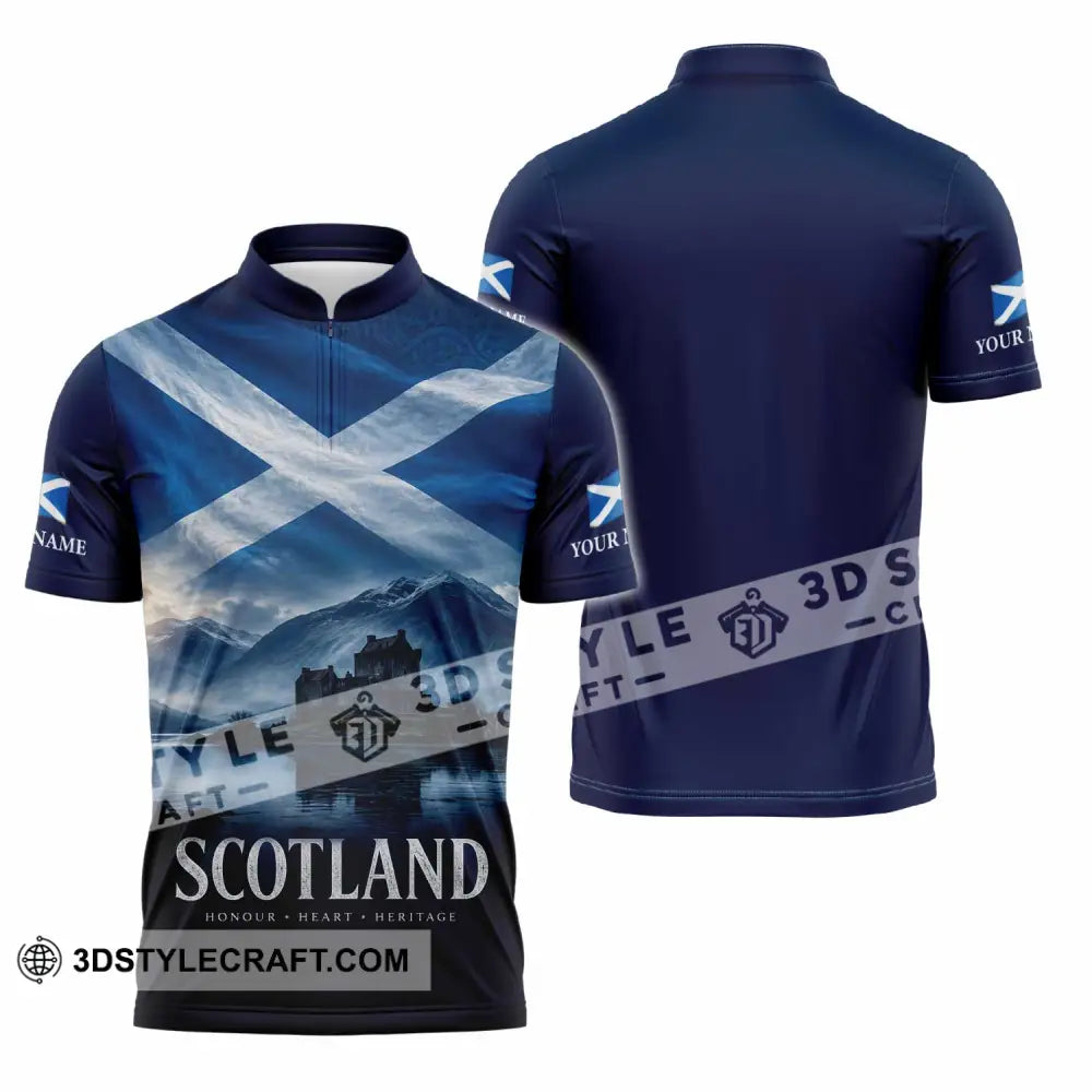 Unisex Shirt - Custom Scotland Shirt - Zipper Polo Shirt / S - T-shirt