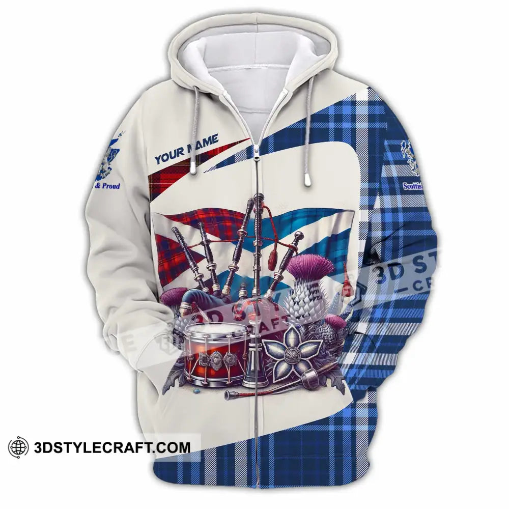 Unisex Shirt - Custom Scottish & Proud Shirt Zipper Hoodie / S T-shirt