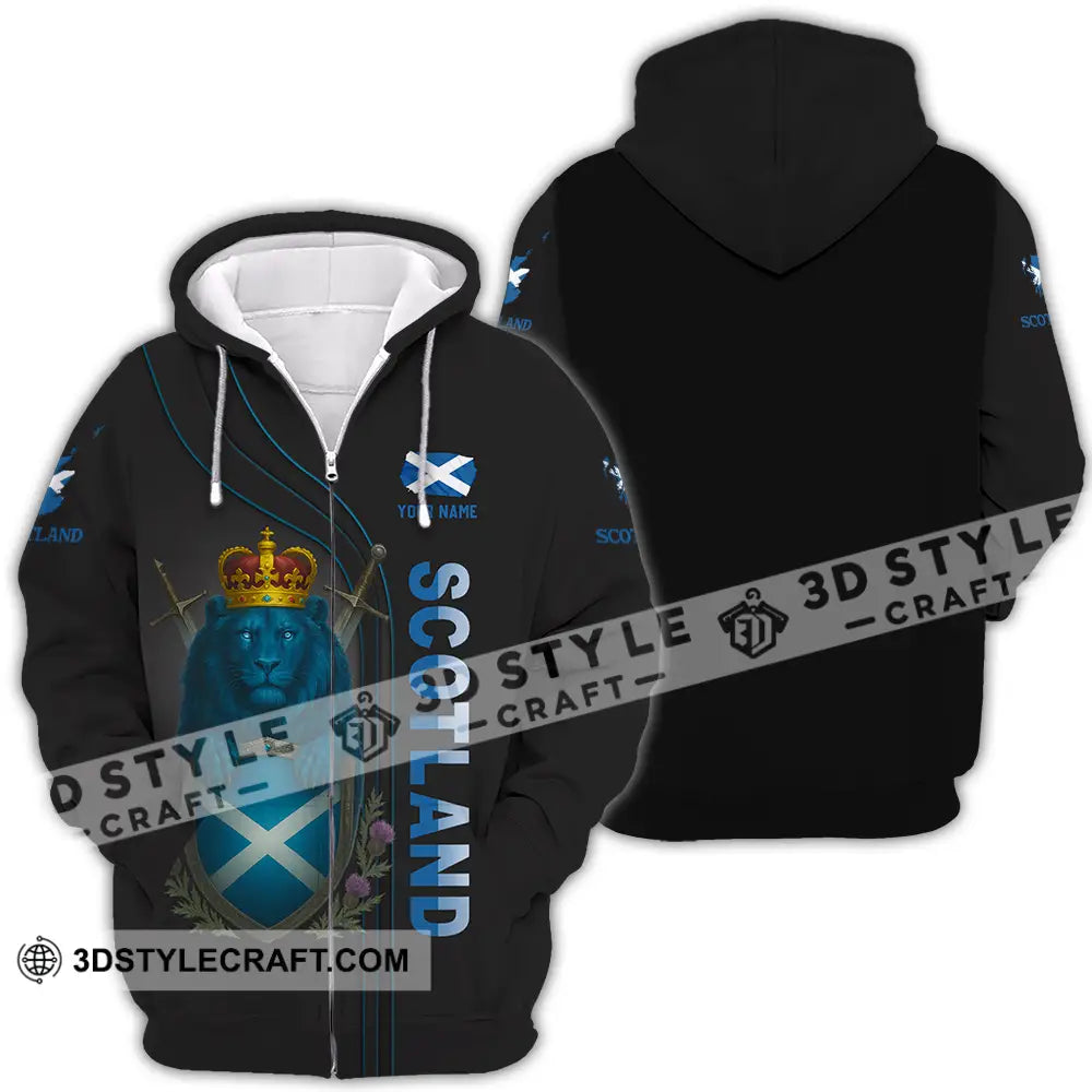 Unisex Shirt Custom Scottish Shirt Zipper Hoodie / S T shirt