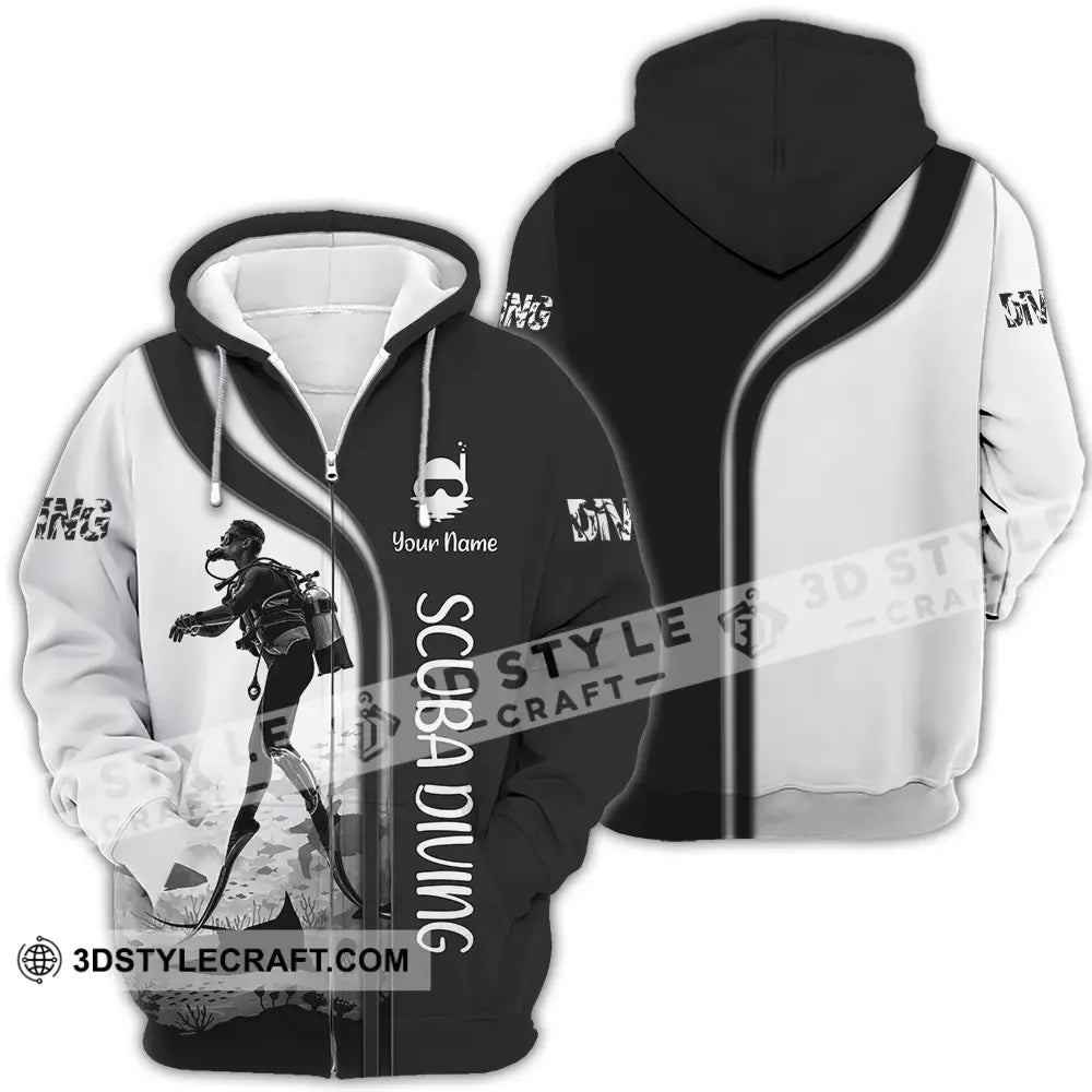 Unisex Shirt - Custom Scuba Diving 3D Shirt Zipper Hoodie / S T-shirt