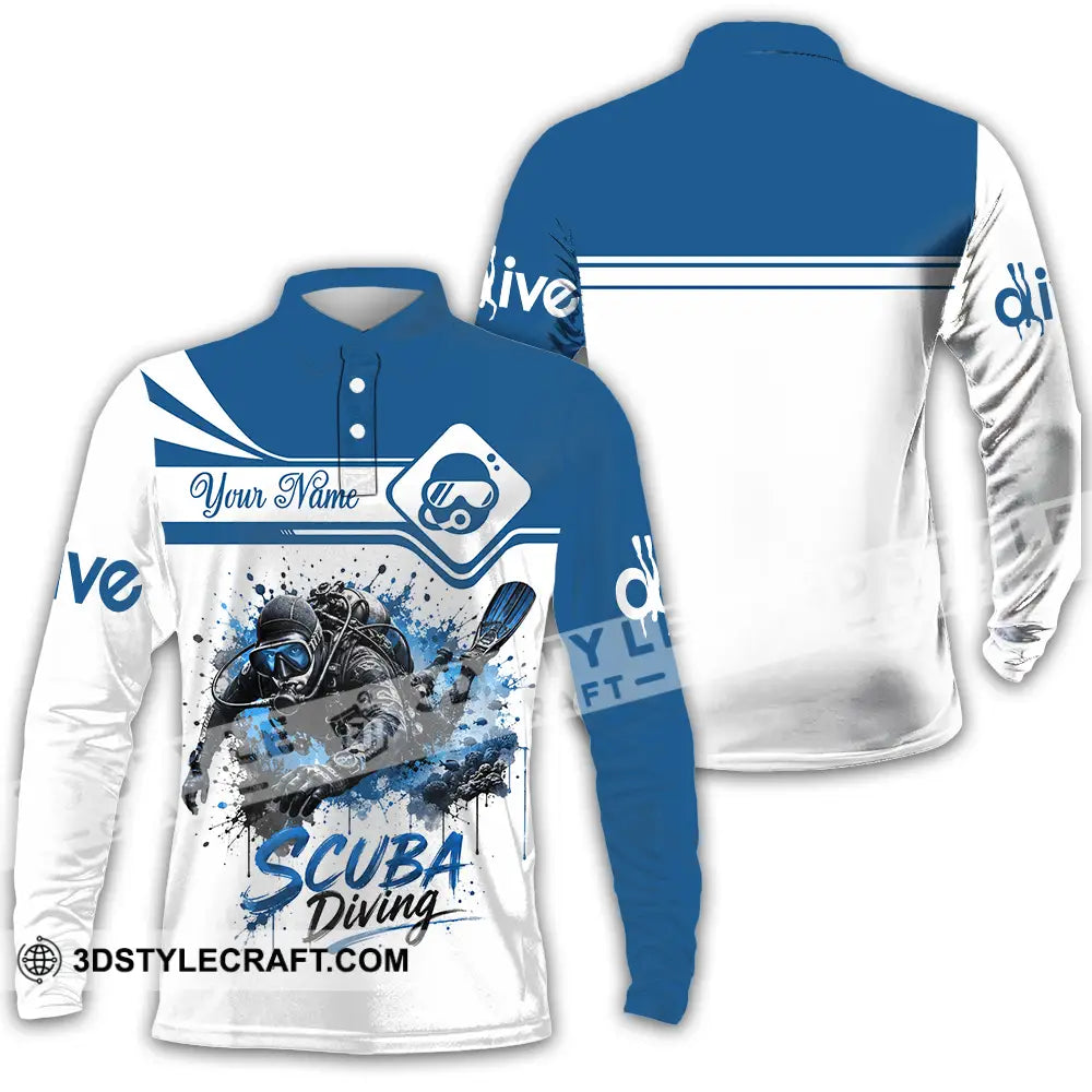 Unisex Shirt - Custom Scuba Diving Shirt - Long Sleeve Polo / S - T-shirt