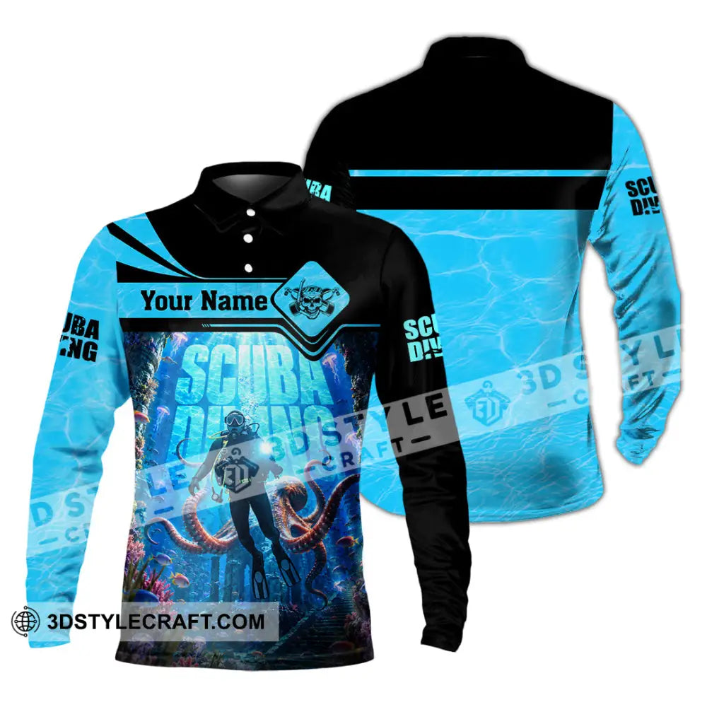 Unisex Shirt - Custom Scuba Diving Shirt - Long Sleeve Polo / S - T-shirt