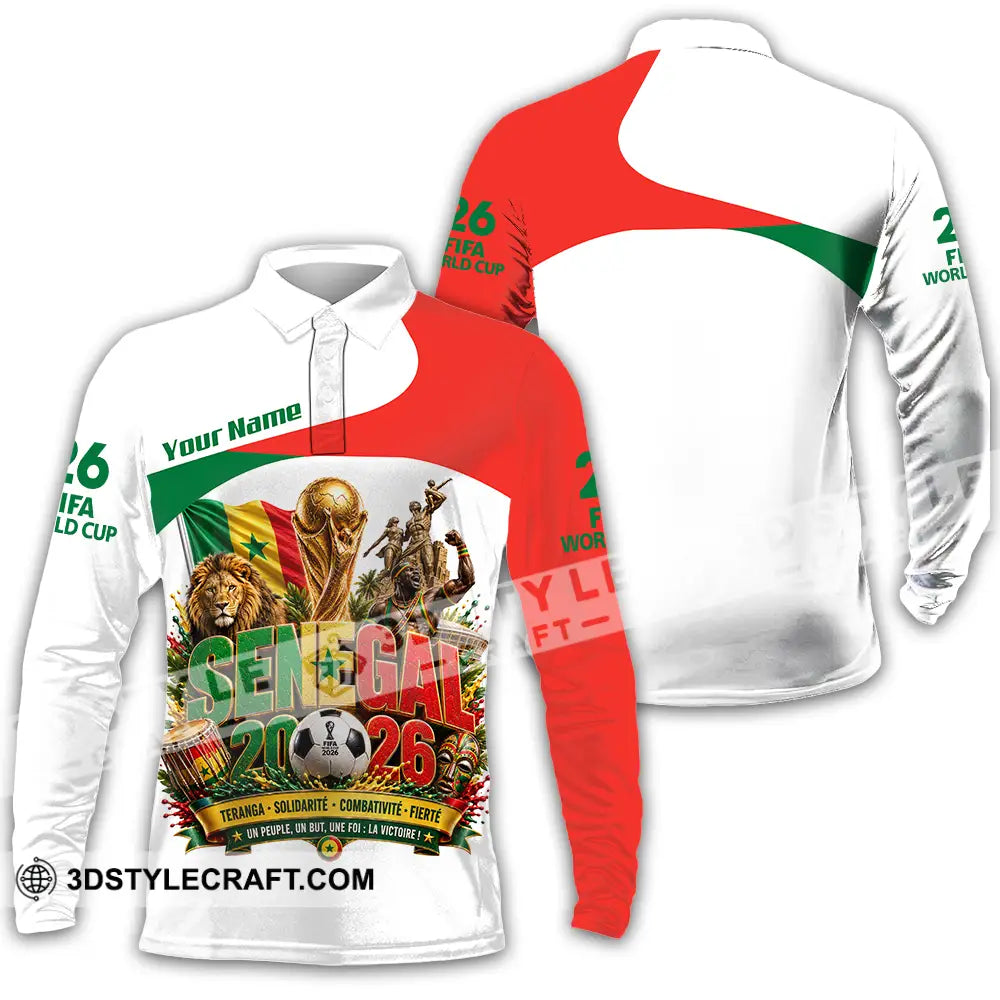 Unisex Shirt - Custom Senegal World Cup 2026 Shirt - Long Sleeve Polo / S - T-shirt