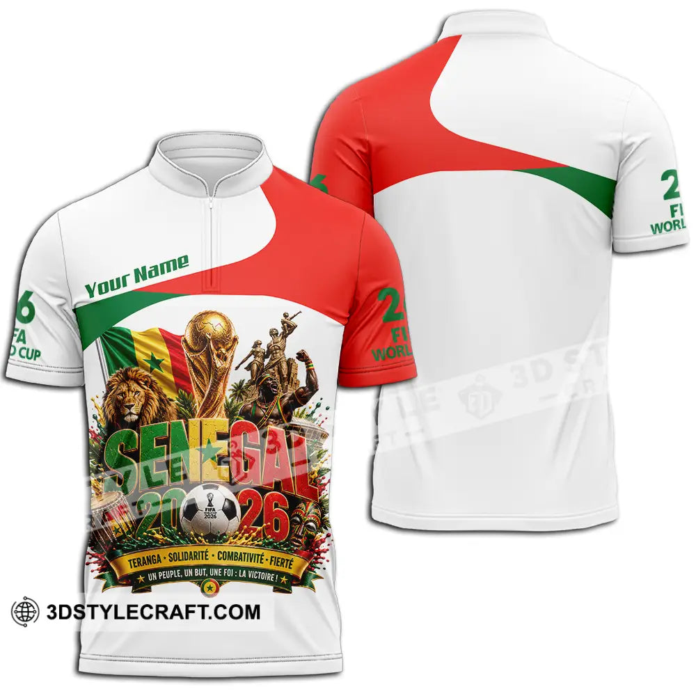 Unisex Shirt - Custom Senegal World Cup 2026 Shirt - Zipper Polo Shirt / S - T-shirt