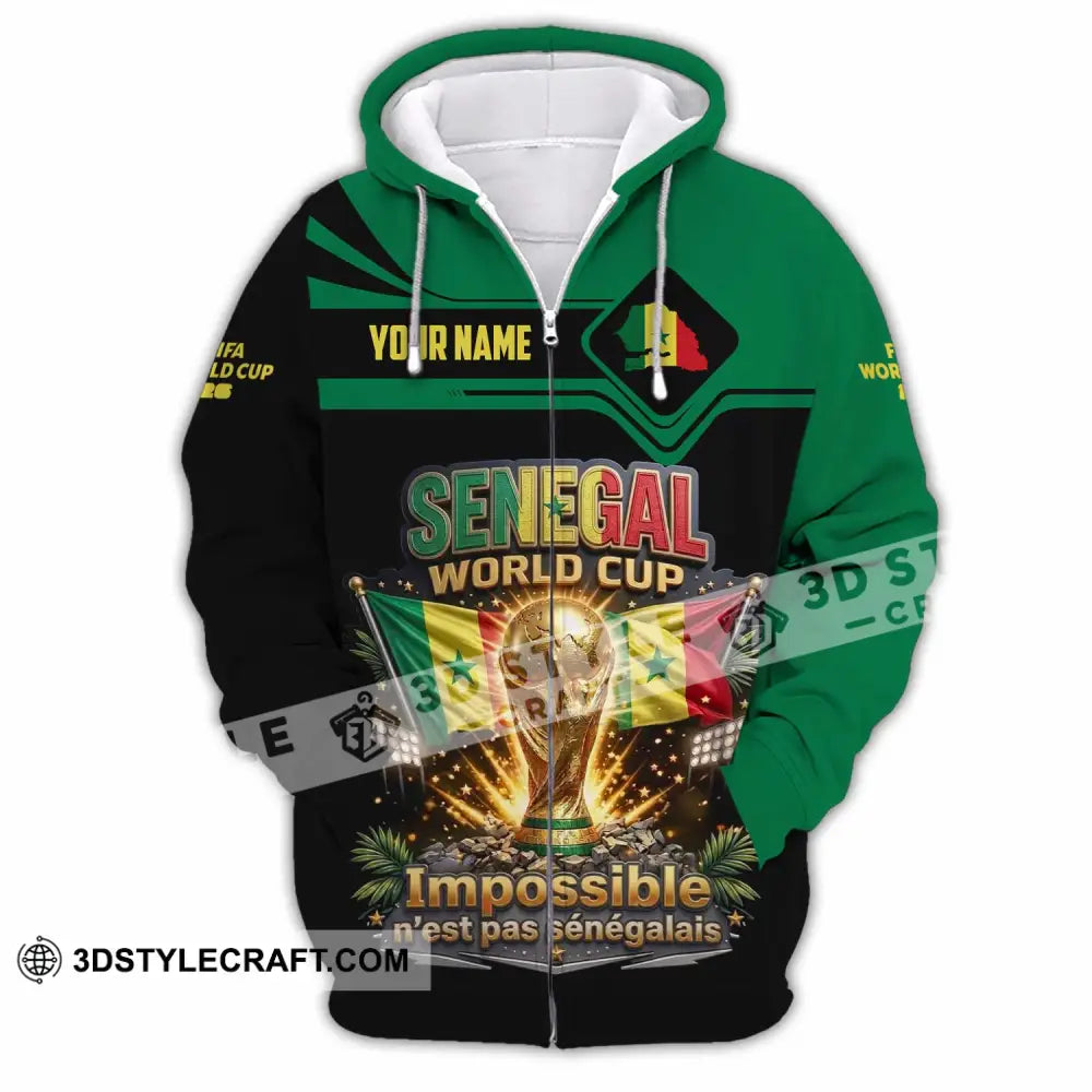 Unisex Shirt - Custom Senegal World Cup 2026 Shirt - Zipper Hoodie / S - T-shirt