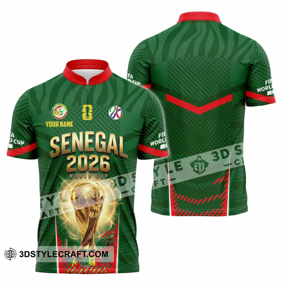 Unisex Shirt - Custom Senegal World Cup 2026 Shirt - Zipper Polo Shirt / S - T-shirt
