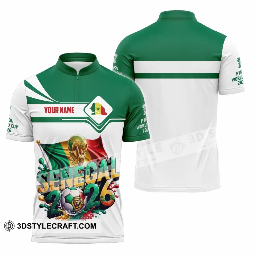 Unisex Shirt - Custom Senegal World Cup 2026 Shirt - Zipper Polo Shirt / S - T-shirt
