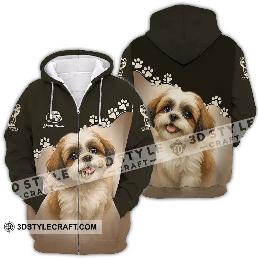 Unisex Shirt - Custom Shih Tzu Shirt Zipper Hoodie / S T-shirt
