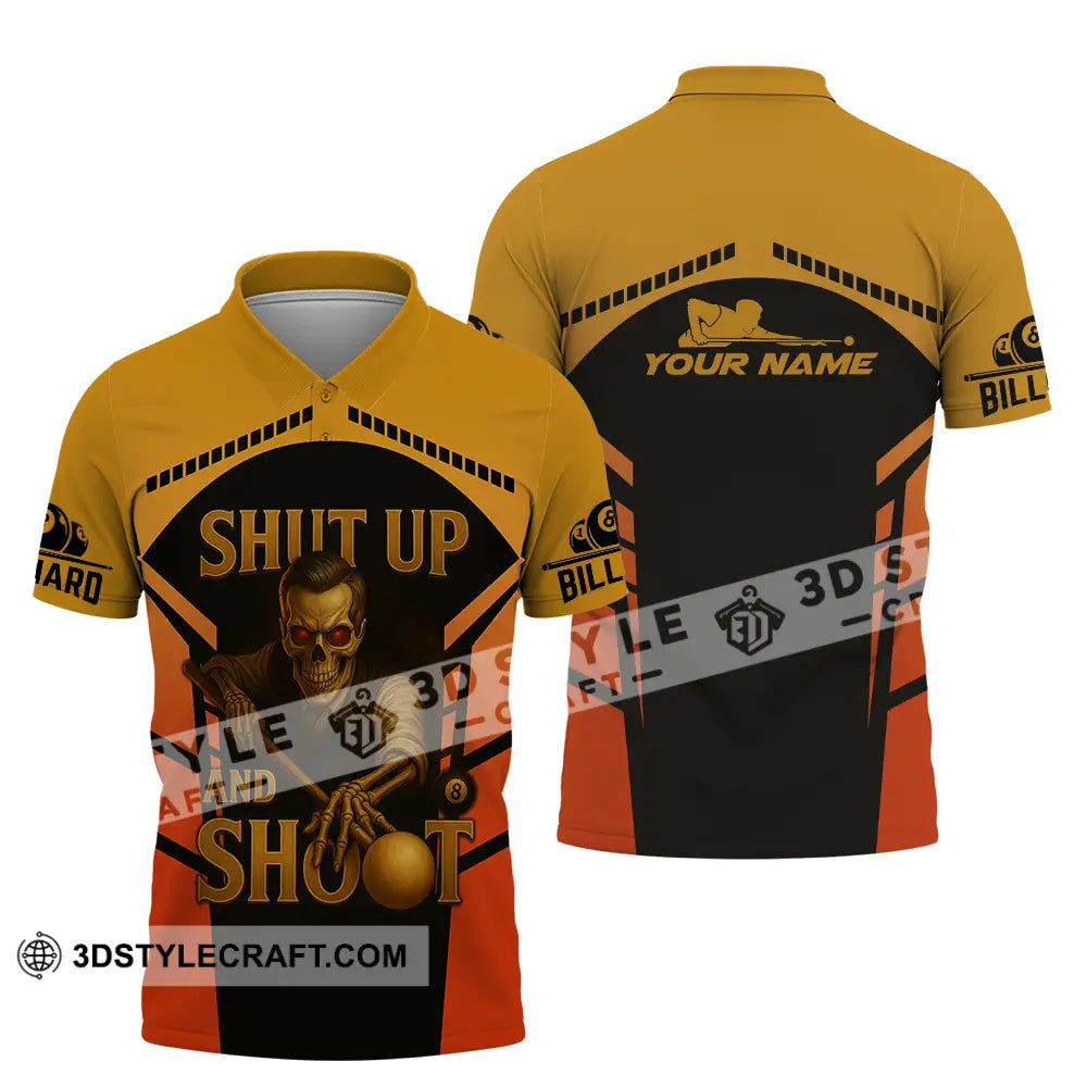 Unisex Shirt - Custom Shut Up And Shoot Billiard Shirt Polo Shirt / S T-shirt