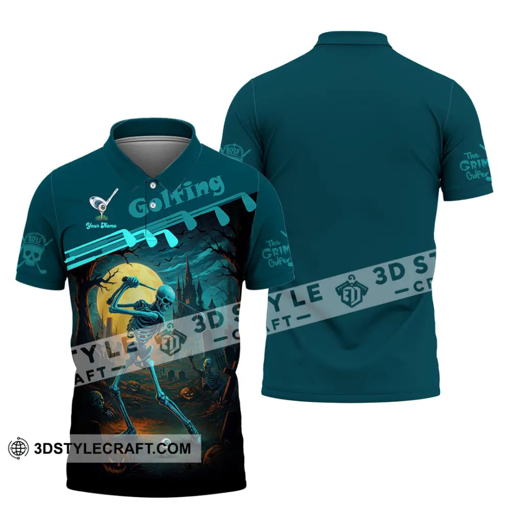 Unisex Shirt - Custom Skeleton Golfing Golf Player Shirt Polo Shirt / S T-shirt