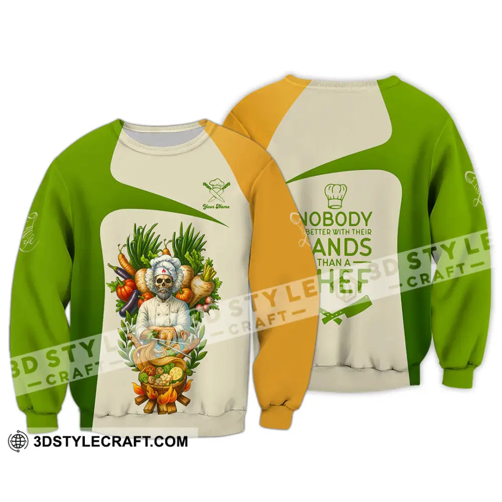Unisex Shirt - Custom Skeleton Life Of Chef Shirt Long Sleeve / S T-shirt