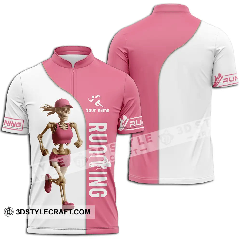 Unisex Shirt Custom Skeleton Running Shirt Zipper Polo Shirt / S T shirt