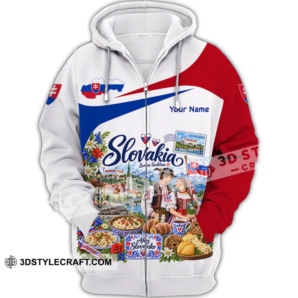 Unisex Shirt - Custom Slovakia Shirt - Zipper Hoodie / S - T-shirt