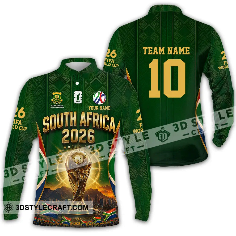 Unisex Shirt - Custom South Africa World Cup 2026 Shirt - Long Sleeve Polo / S - T-shirt