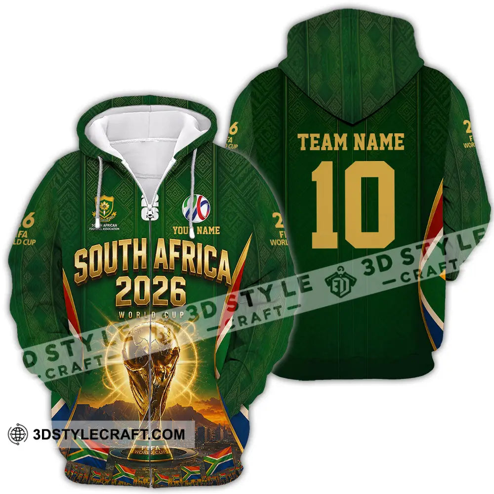 Unisex Shirt - Custom South Africa World Cup 2026 Shirt - Zipper Hoodie / S - T-shirt