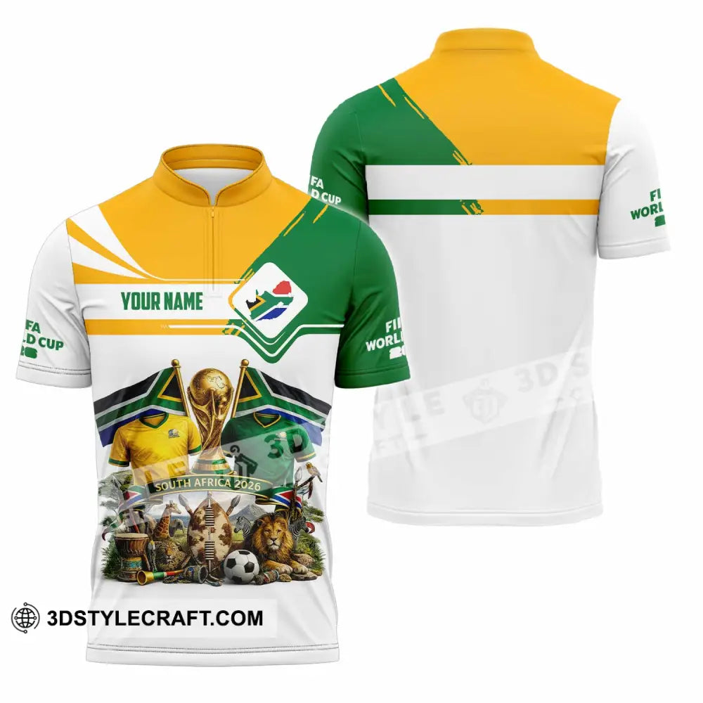 Unisex Shirt - Custom South Africa World Cup 2026 Shirt - Zipper Polo Shirt / S - T-shirt