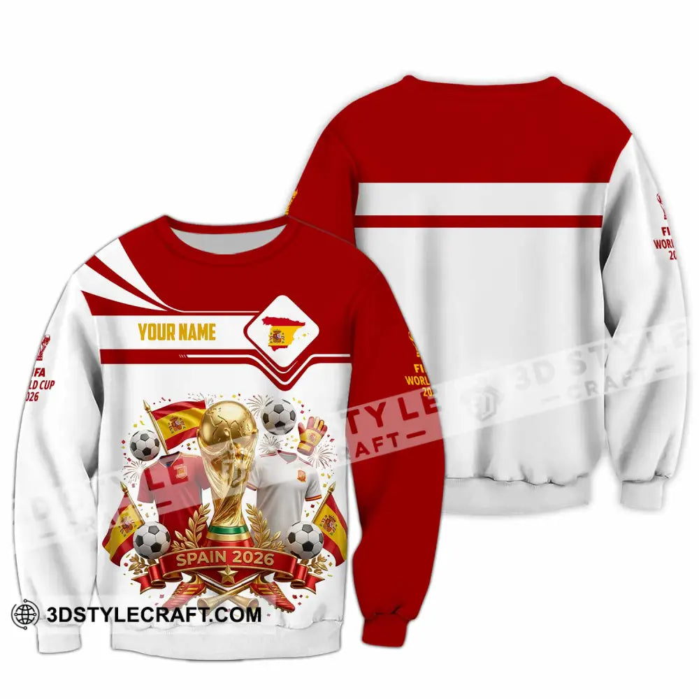 Unisex Shirt - Custom Spain World Cup 2026 3D Shirt - Long Sleeve / S - T-shirt