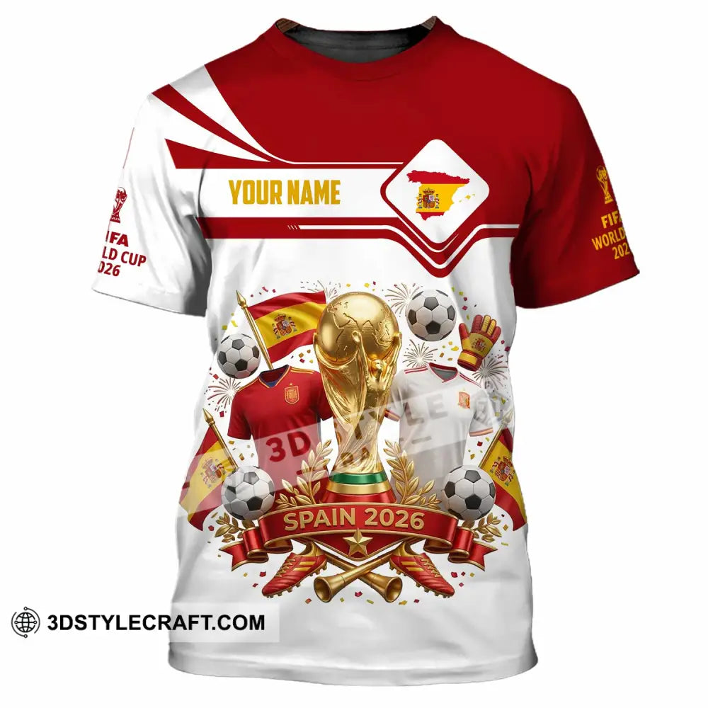 Unisex Shirt - Custom Spain World Cup 2026 3D Shirt - T-Shirt / S - T-shirt