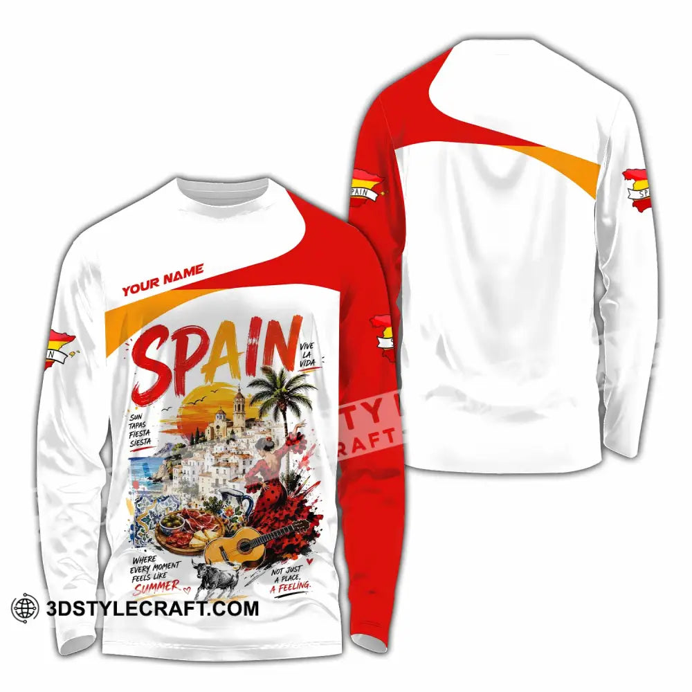Unisex Shirt - Custom Spain Shirt - Long Sleeve Shirt / S - T-shirt