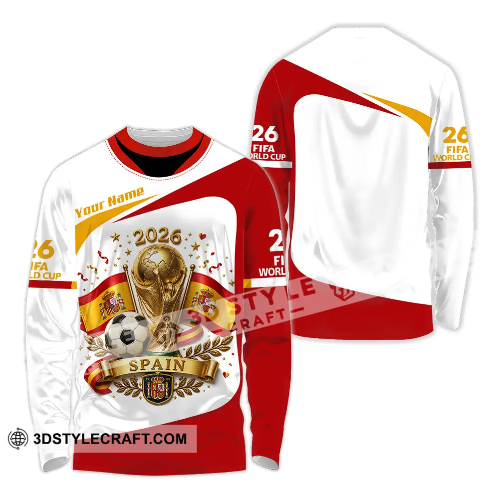 Unisex Shirt - Custom Spain World Cup 2026 Shirt - Long Sleeve Shirt / S - T-shirt