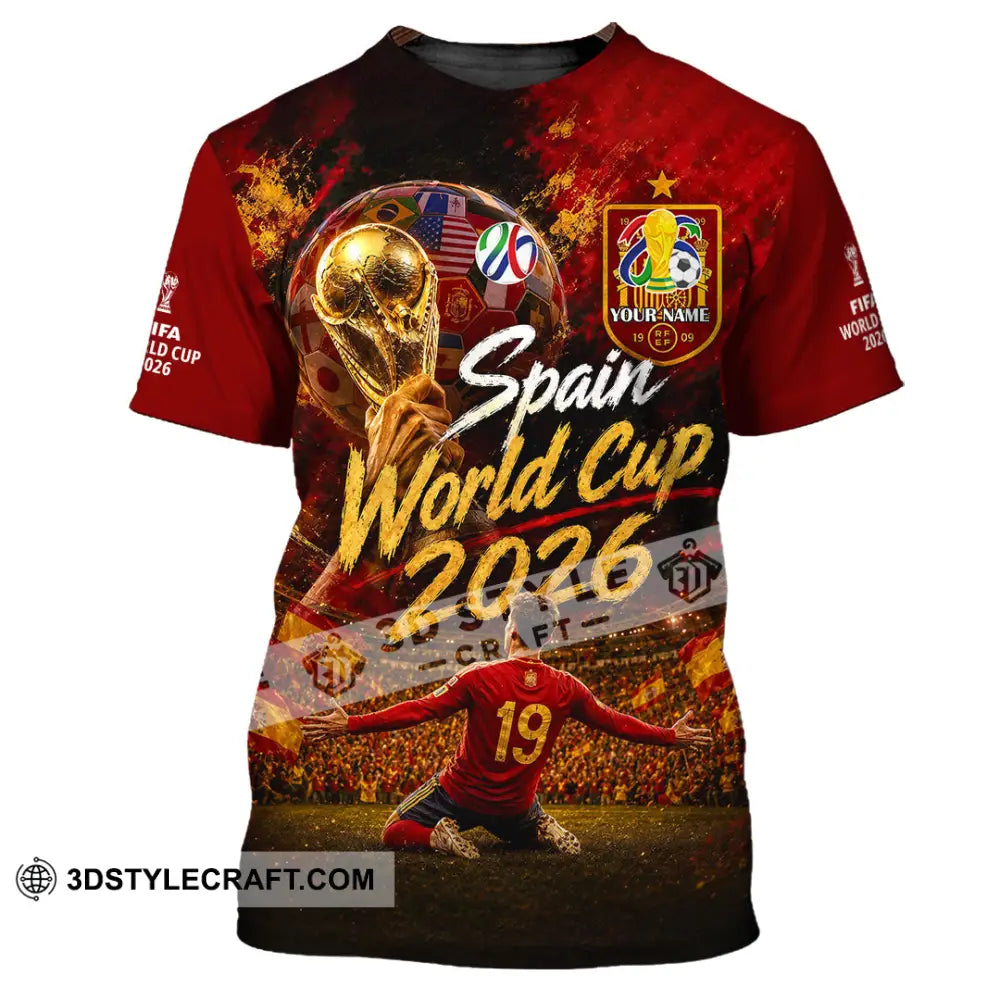 Unisex Shirt - Custom Spain World Cup 2026 Shirt - T-Shirt / S - T-shirt