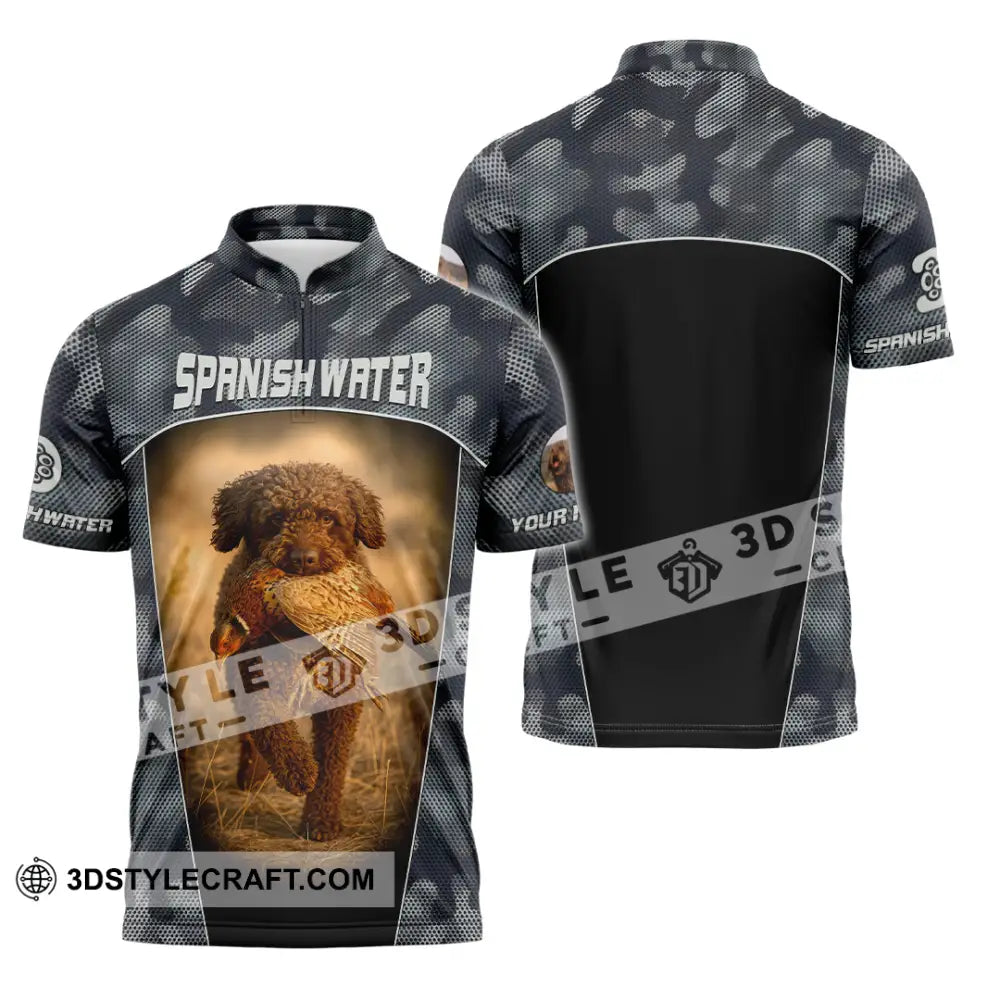 Unisex Shirt - Custom Spanish Water Dog Lover Shirt Zipper Polo Shirt / S T-shirt