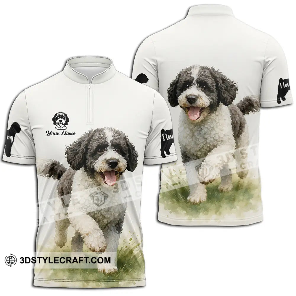 Unisex Shirt - Custom Spanish Water Dog Shirt Zipper Polo Shirt / S T-shirt