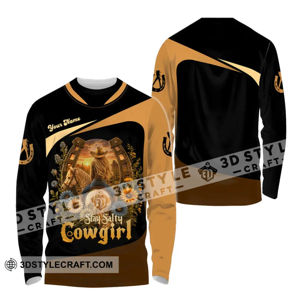 Unisex Shirt - Custom Stay Salty Cowgirl Shirt - Long Sleeve Shirt / S - T-shirt