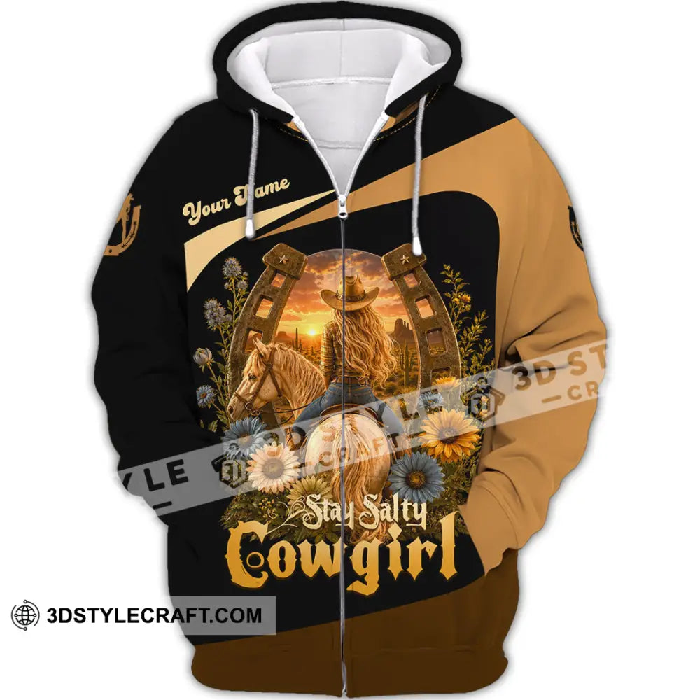 Unisex Shirt - Custom Stay Salty Cowgirl Shirt - Zipper Hoodie / S - T-shirt
