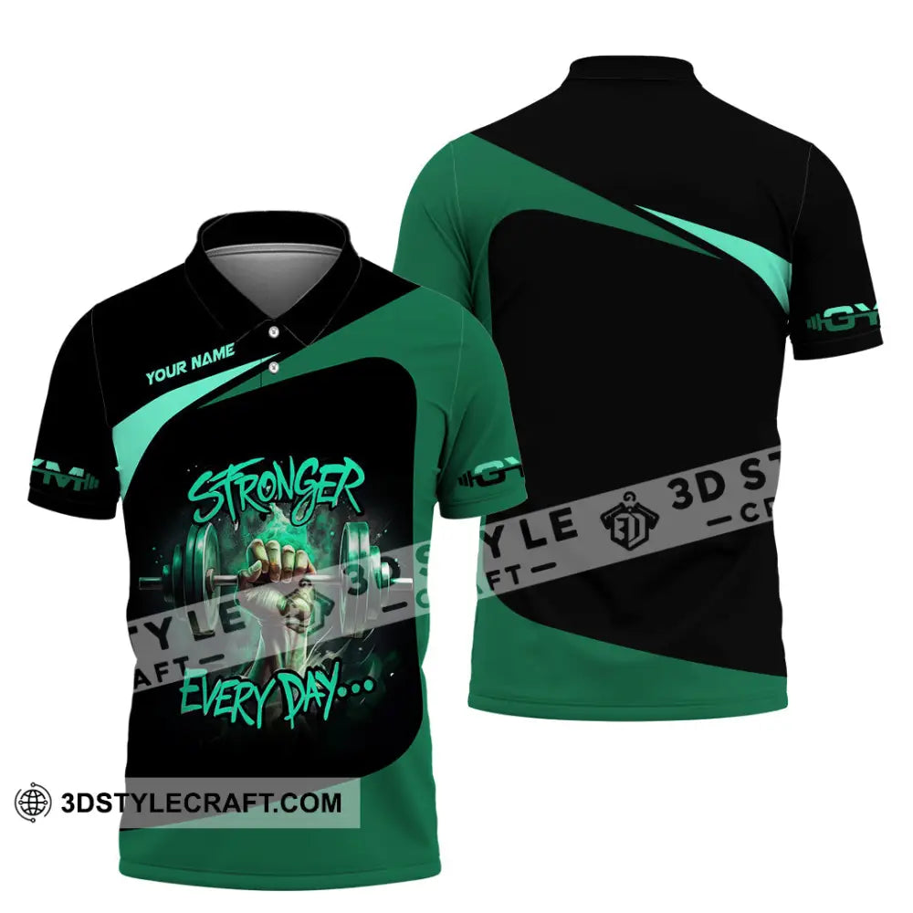 Unisex Shirt - Custom Stronger Everyday Weightlifting Sports Shirt Polo Shirt / S T-shirt