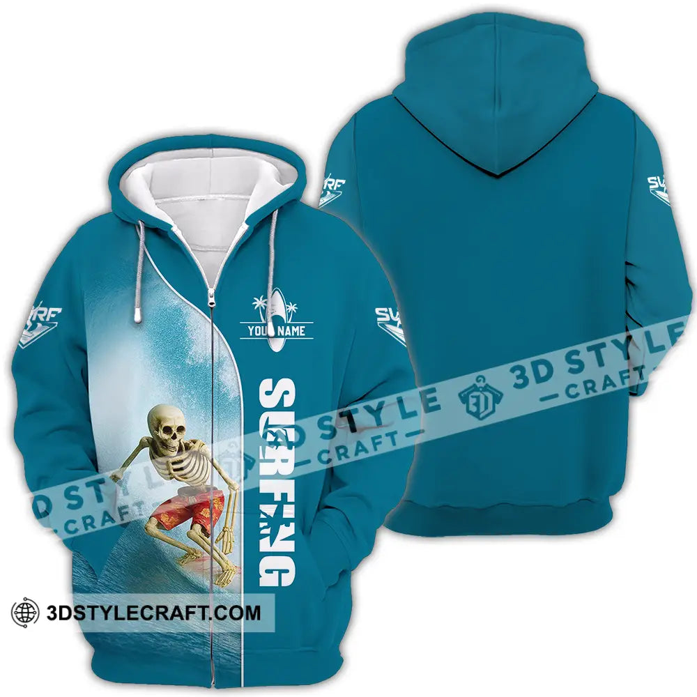 Unisex Shirt Custom Surfing Shirt Zipper Hoodie / S T shirt