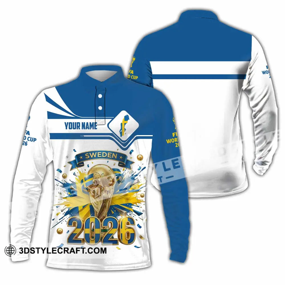 Unisex Shirt - Custom Sweden World Cup 2026 3D Shirt - Long Sleeve Polo / S - T-shirt