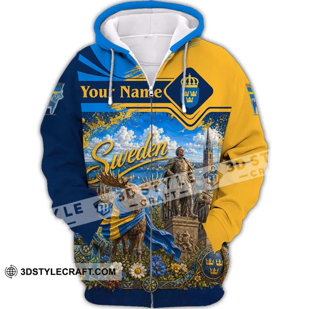 Unisex Shirt - Custom Sweden Shirt - Zipper Hoodie / S - T-shirt