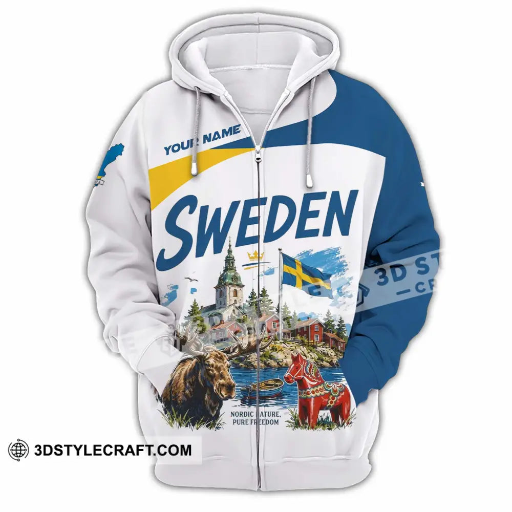 Unisex Shirt - Custom Sweden Shirt - Zipper Hoodie / S - T-shirt