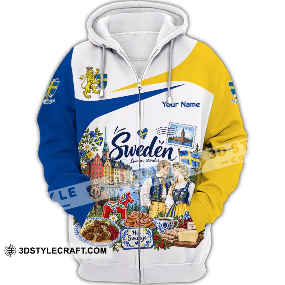 Unisex Shirt - Custom Sweden Shirt - Zipper Hoodie / S - T-shirt