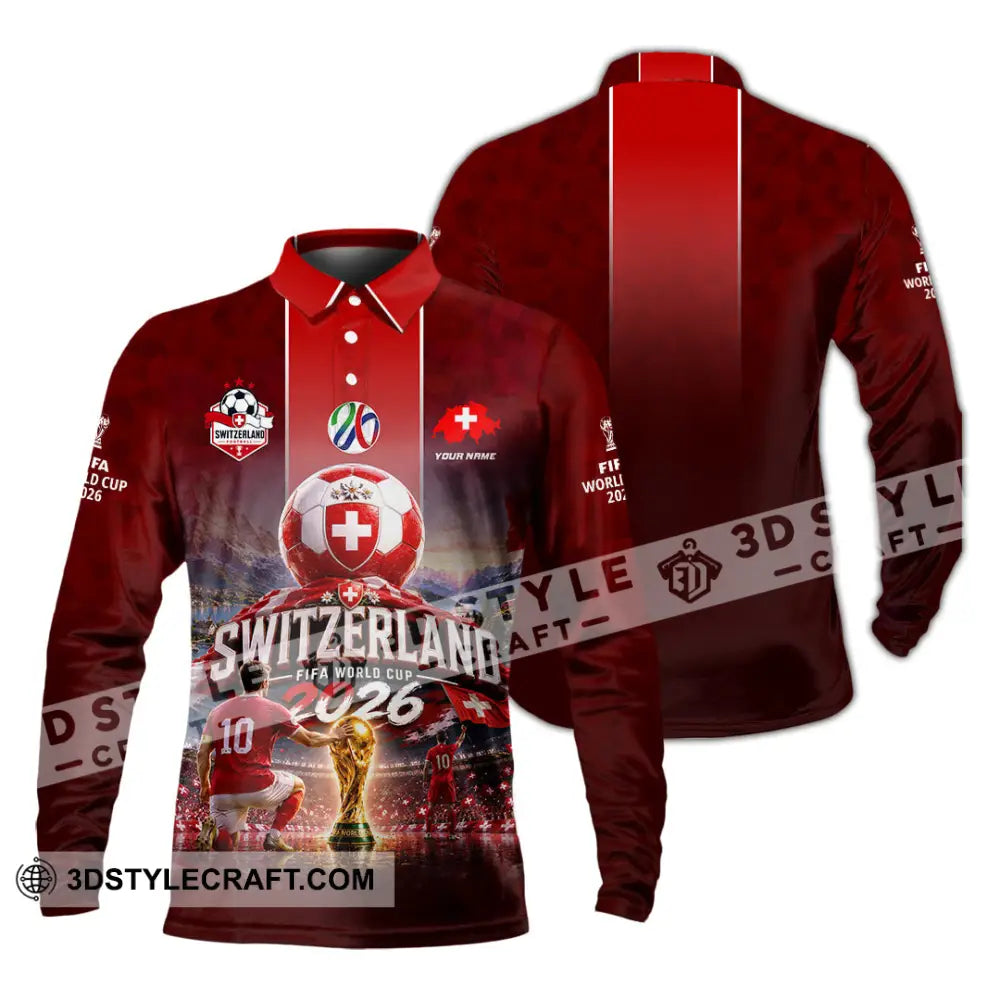 Unisex Shirt - Custom Switzerland World Cup 2026 Shirt - Long Sleeve Polo / S - T-shirt