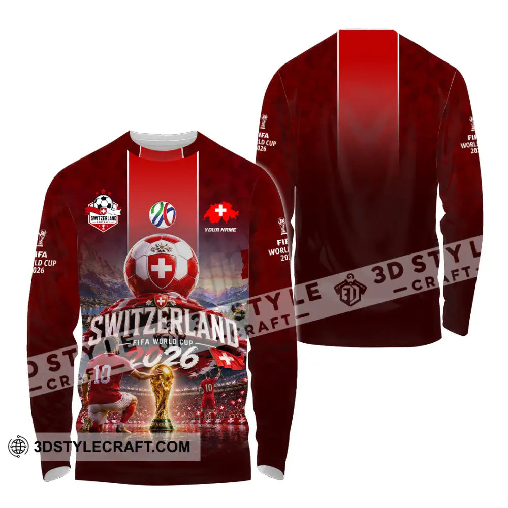 Unisex Shirt - Custom Switzerland World Cup 2026 Shirt - Long Sleeve Shirt / S - T-shirt