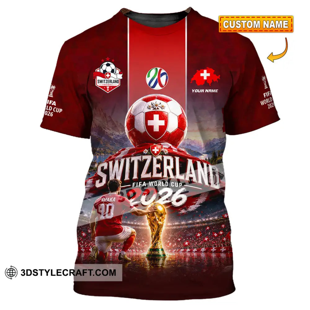 Unisex Shirt - Custom Switzerland World Cup 2026 Shirt - T-shirt