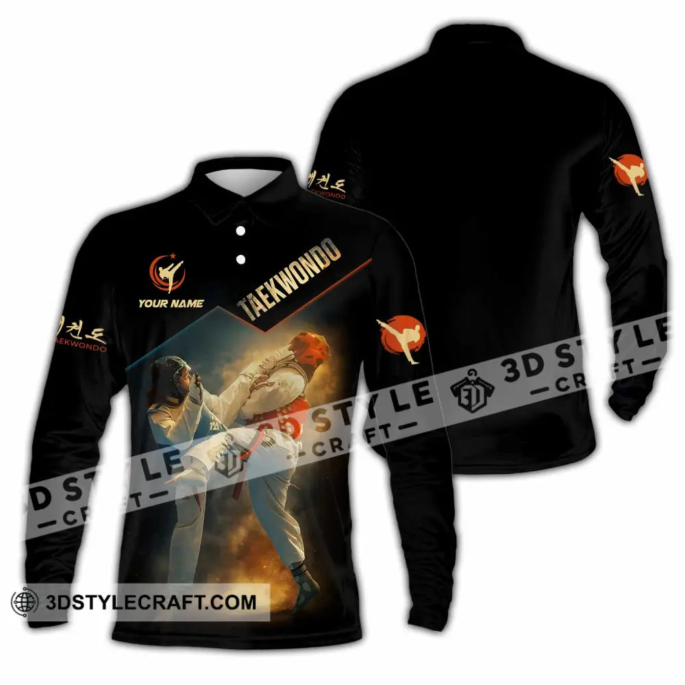 Unisex Shirt - Custom Taekwondo 3D Shirt Long Sleeve Polo / S T-shirt