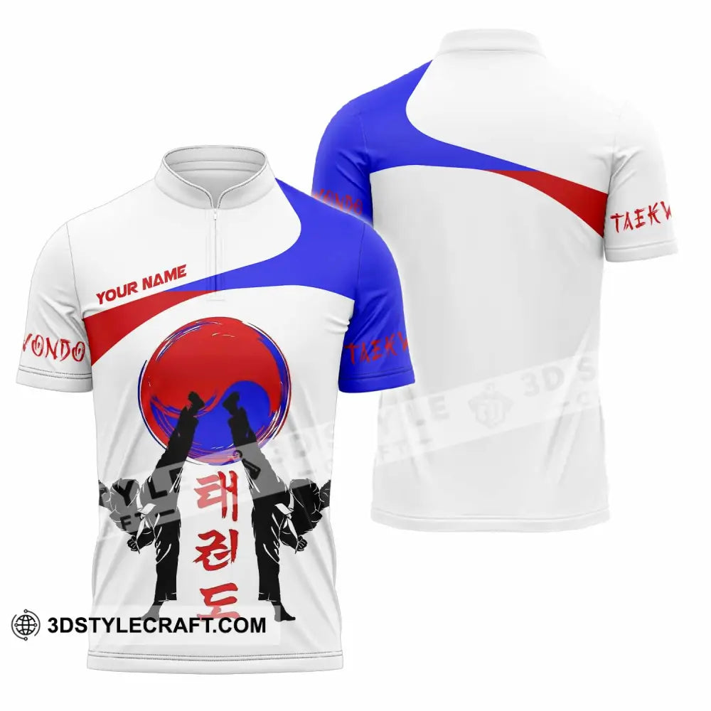 Unisex Shirt - Custom Taekwondo Lover Sport Shirt Zipper Polo Shirt / S T-shirt