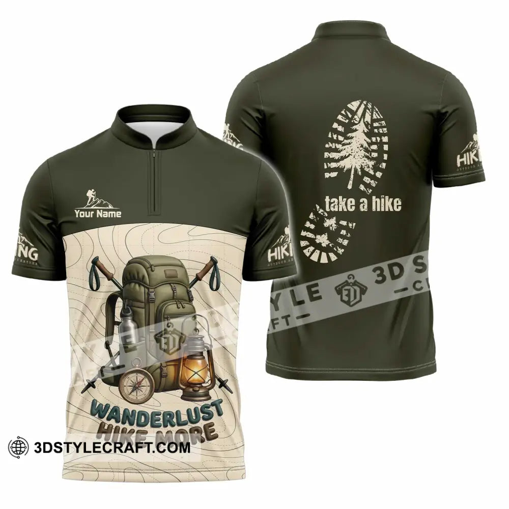 Unisex Shirt - Custom Take A Hike Wanderlust Hike More Shirt - Zipper Polo Shirt / S - T-shirt
